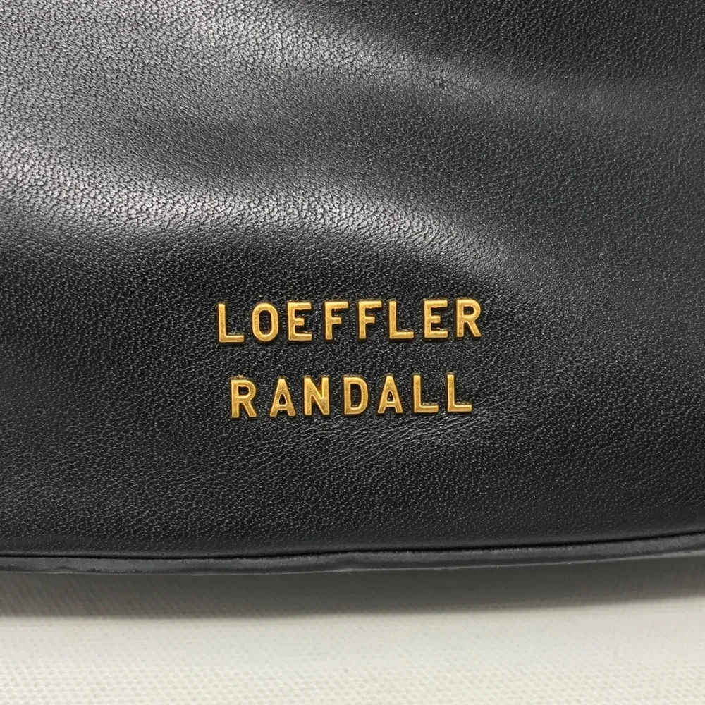 Loeffler Randall Greta Leather Shoulder Bag, Size M - Black/Gold Women's - Picture 8 of 16